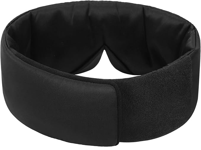 ALASKA BEAR Wraparound Style Silk Eye Mask, Wide Headband and Large Coverage Sleeping Mask for Full Blackout, Pitch Black