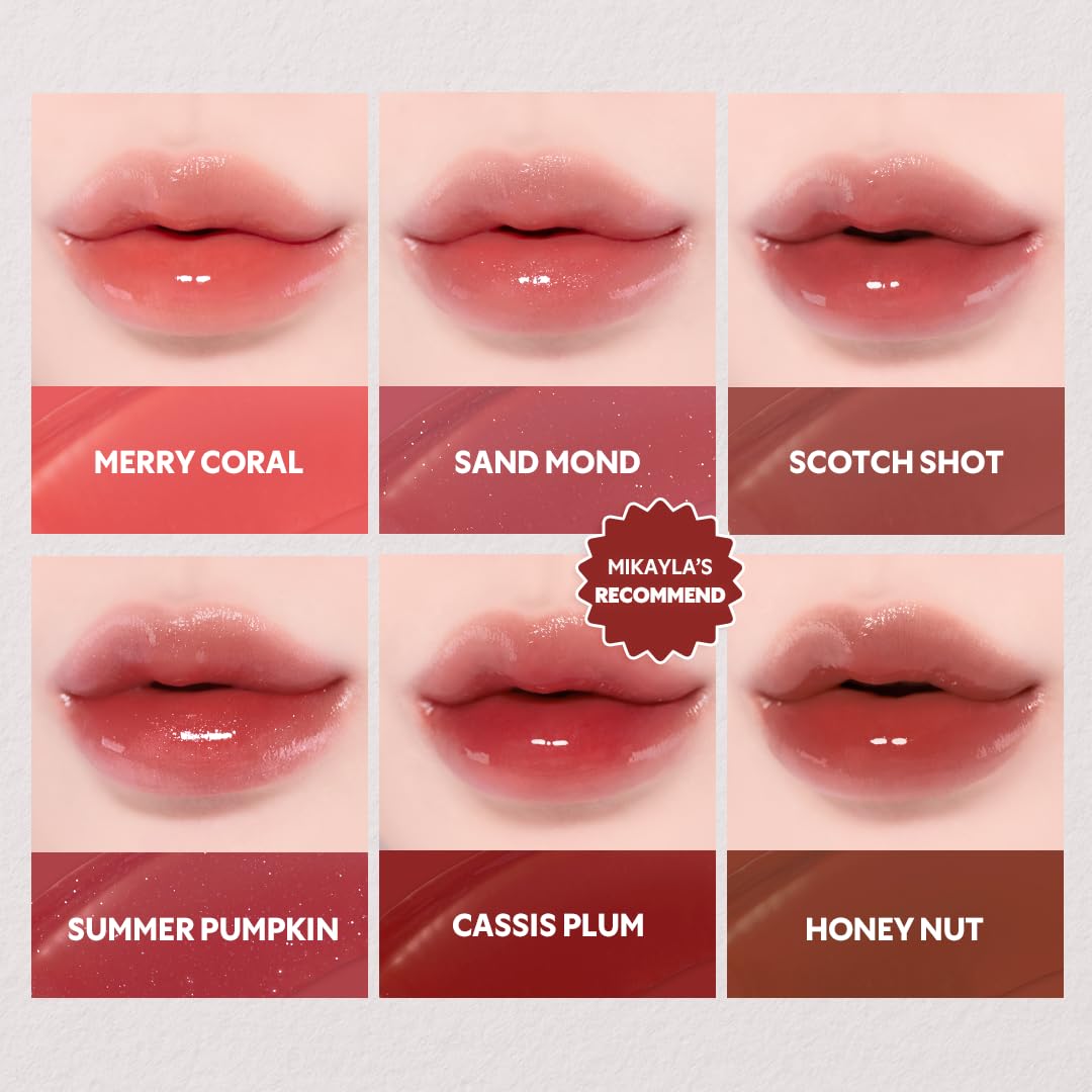 TIRTIR [*Mini Size Waterism Tinted Lip Gloss #09 Salmon Syrup, 0.06 Fl Oz – Kiss Ready Lipgloss, 12H Long Lasting Non Sticky Natural Tinted Glow Korean Multiuse Cheek and Lip Tint for Women gift