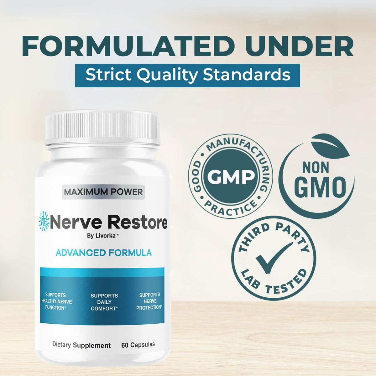 (3 Pack) Nerve Restore - Nerve Restore Advanced Formula Capsules Natural Premium Formula, Daily Pills Support Comfort, Nerve Restored Vitamins Health Wellness, 180 Capsules for 3 Months