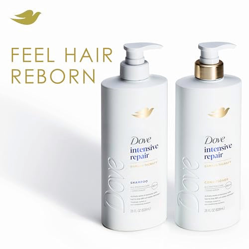 Dove Shampoo 4 Pack Intensive Repair for Damaged Hair with Bio-Protein Care Technology and Amino Serum 28 Fl Oz