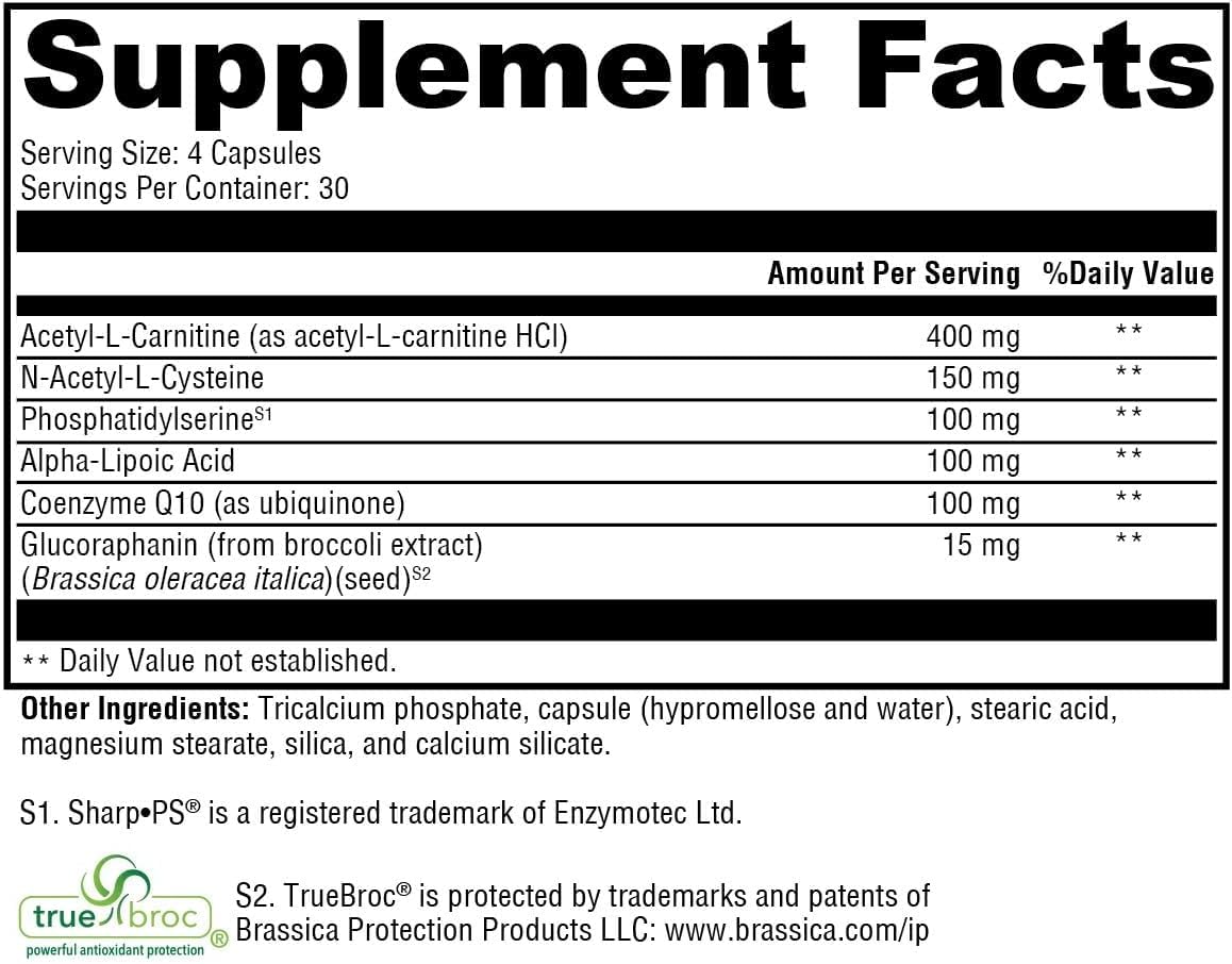 XYMOGEN NeuroActives BrainSustain - Brain Health Support with Phosphatidylserine & CoQ10 - Vegetarian, Gluten-Free & Non-GMO - 120 Capsules