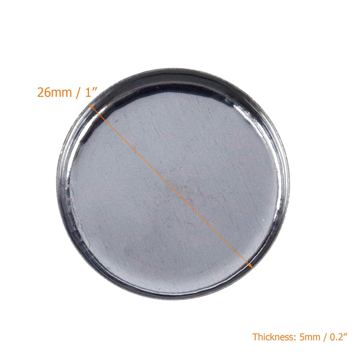 Pack of 30 Empty Round Metal Pans 26mm Eyeshadow Palette Pans Replacement for Magnets Makeup Palettes (5mm Height) Silver