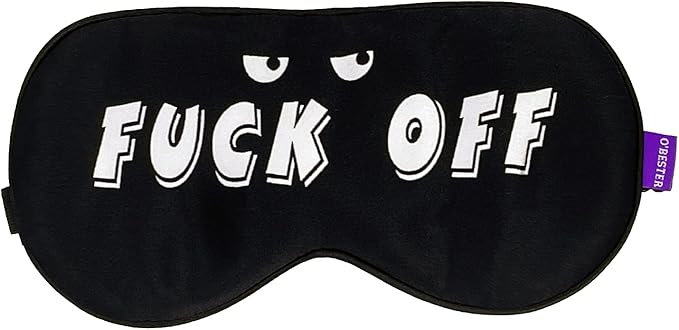 O’Bester Natural Silk Sleep Mask, Comfortable and Super Soft Eye Mask with Adjustable Strap, Ultimate Sleeping Aid, Blindfold, Blocks Light (Funny)