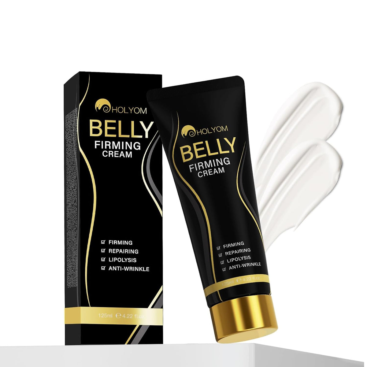 B Flat Belly Firming Cream - Premium Skin Tightening Cream for Stomach，Thighs & Butt， Skin Smoothing Moisturizer for Women and men, 4.22 fl oz