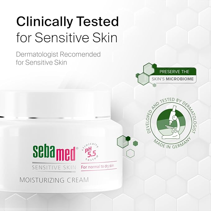 Sebamed Moisturizing Face Cream Dermatologist Recommended for Sensitive Skin with Vitamin E 2.6 Fluid Ounces (75 Milliliters) 2-Pack