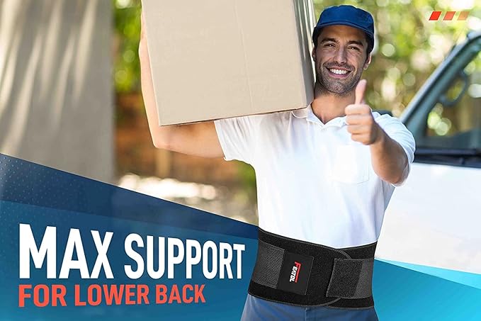FEATOL Back Brace for Lower Back Pain, Breathable Back Support Belt for Women & Men with Lumbar Pad, Lumbar Support Belt for Heavy Lifting & Work, Sciatica, Scoliosis 3XL (Waist Size:54''-63'')
