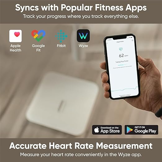 Wyze Smart Scale X - FSA/HSA Eligible - Digital Bathroom Scale for Body Weight, BMI, Body Fat, Muscle Mass, Heart Rate Monitor | ITO Glass & LED Backlight | Batteries Included, 400 lbs (White)