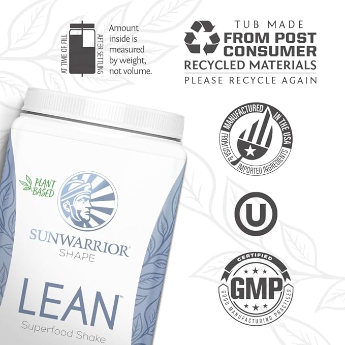 Meal Replacement Shake Vegan Protein Superfood Shake Meal Replacement Organic Protein Supplement | Gluten Free Non-GMO Dairy Free Sugar Free Low Carb Plant Based Protein | Snickerdoodle 20 Servings | Shape Lean by Sunwarrior
