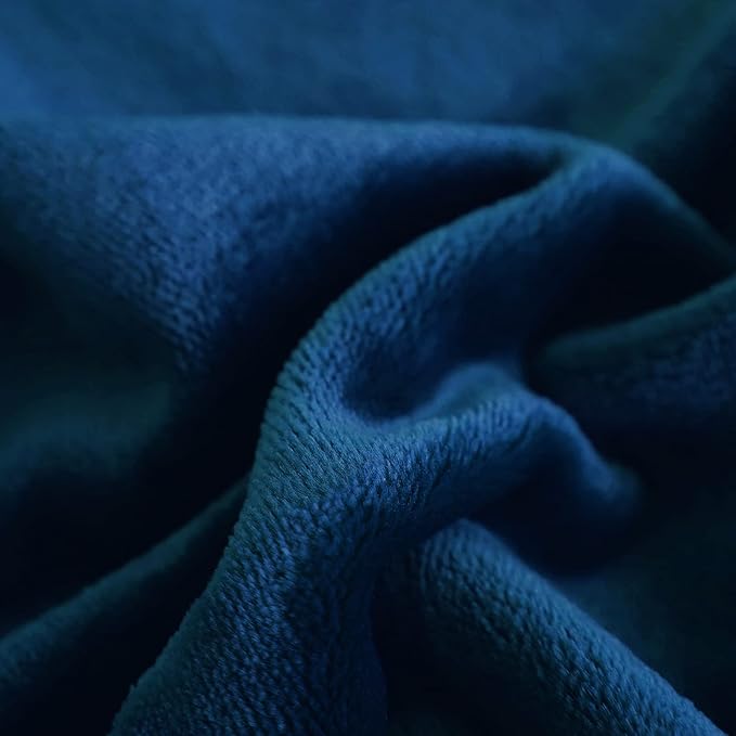 SOCHOW Flannel Fleece Blanket Twin Size, All Season Lightweight Super Soft Cozy Blanket for Bed or Couch, Navy Blue, 60x80 inches
