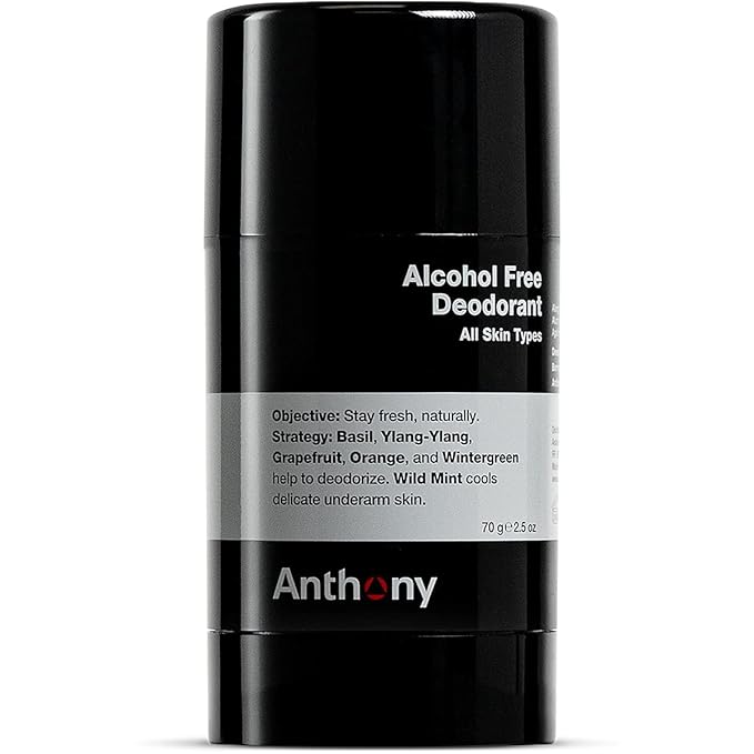 Anthony Alcohol Free, Aluminum Free Deodorant for Men 2.5 Fl Oz and Anthony No Sweat Body Defense Deodorant for Men 3 Fl Oz