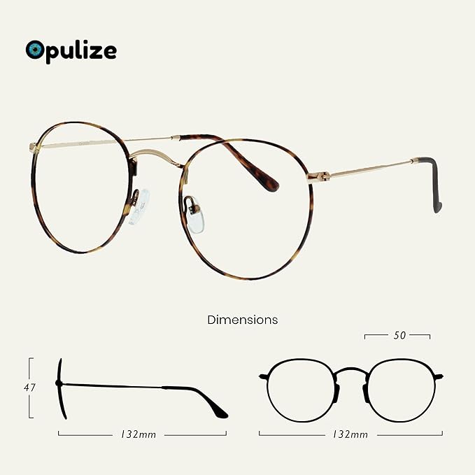 OPULIZE Sol Reading Glasses Blue Light Blocking 3 Pack Metal Anti Headache Glare Improve Sleep Computer Mens Womens BBB94