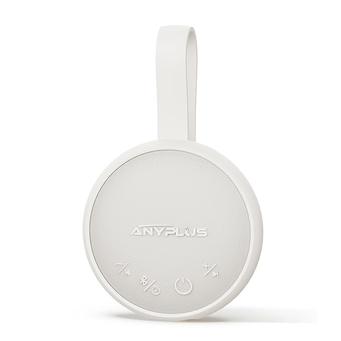 White Noise Sound Machine, Portable Sound Machine for Sleeping Adults & Baby, with Bluetooth 5.1/24 Soothing Sounds/Battery Powered/3 Timer Memory Function for Office/Bedroom/Travel（White）