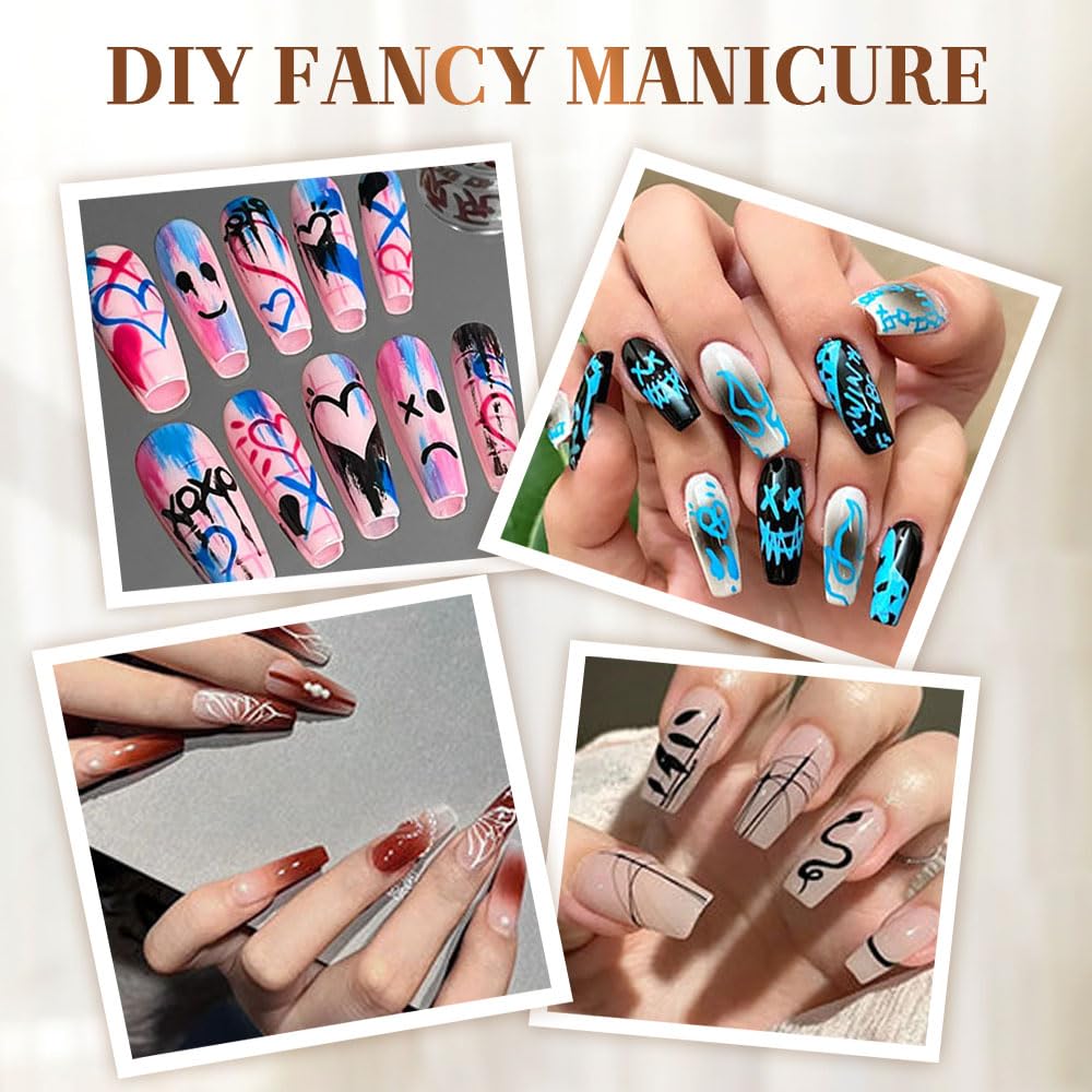 12 Colors Nail Art Pens Set, 3D Nail Art Markers Doodle Pen for Kids Adults, Nail Art Tools for Polishing Dotting Painting Liner DIY (1 set)