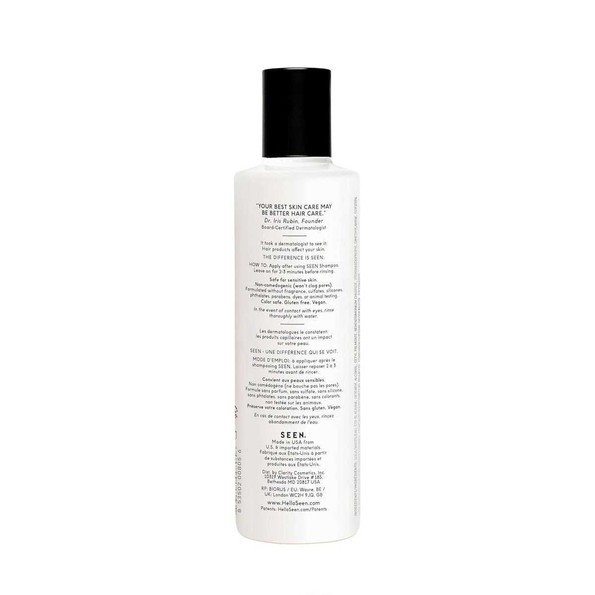 SEEN Shampoo & Conditioner Bundle, Fragrance-Free - Non-Comedogenic & Sulfate-Free Hair Care - Dermatologist-Developed, Safe for Sensitive, Eczema & Acne-Prone Skin