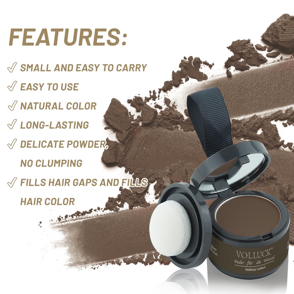 Root Touch Up Hair Powder, Instantly Gray Hair Root Cover Up Hairline Powder, Hair Concealer For Women and Men (A-Medium Brown, 2PC)