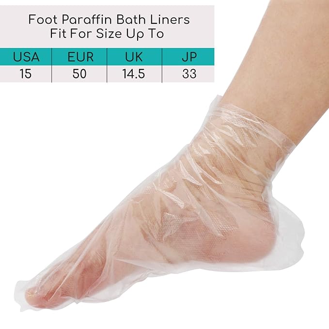 Segbeauty Paraffin Wax Liners for Foot, 400 Counts Larger & Thicker Plastic Foot Bags, Paraffin Bath Mitts Hot Wax thera-py Booties Sock Covers for Foot Spa Wax treat-ment Paraffin Wax Machine