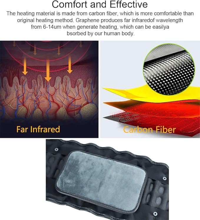 Cordless Heating Decompression Back Belt for Lower Back Pain Relief, Inflatable Lumbar Traction Device with Heating Pad Powered by 4000mAh Rechargeable Battery, One Size Fits 29-49 Waist