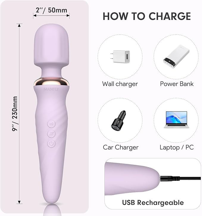 Portable Electric Travel Massager, Handheld Rechargeable Neck and Shoulder Muscle Home Massage Tool (Purple)