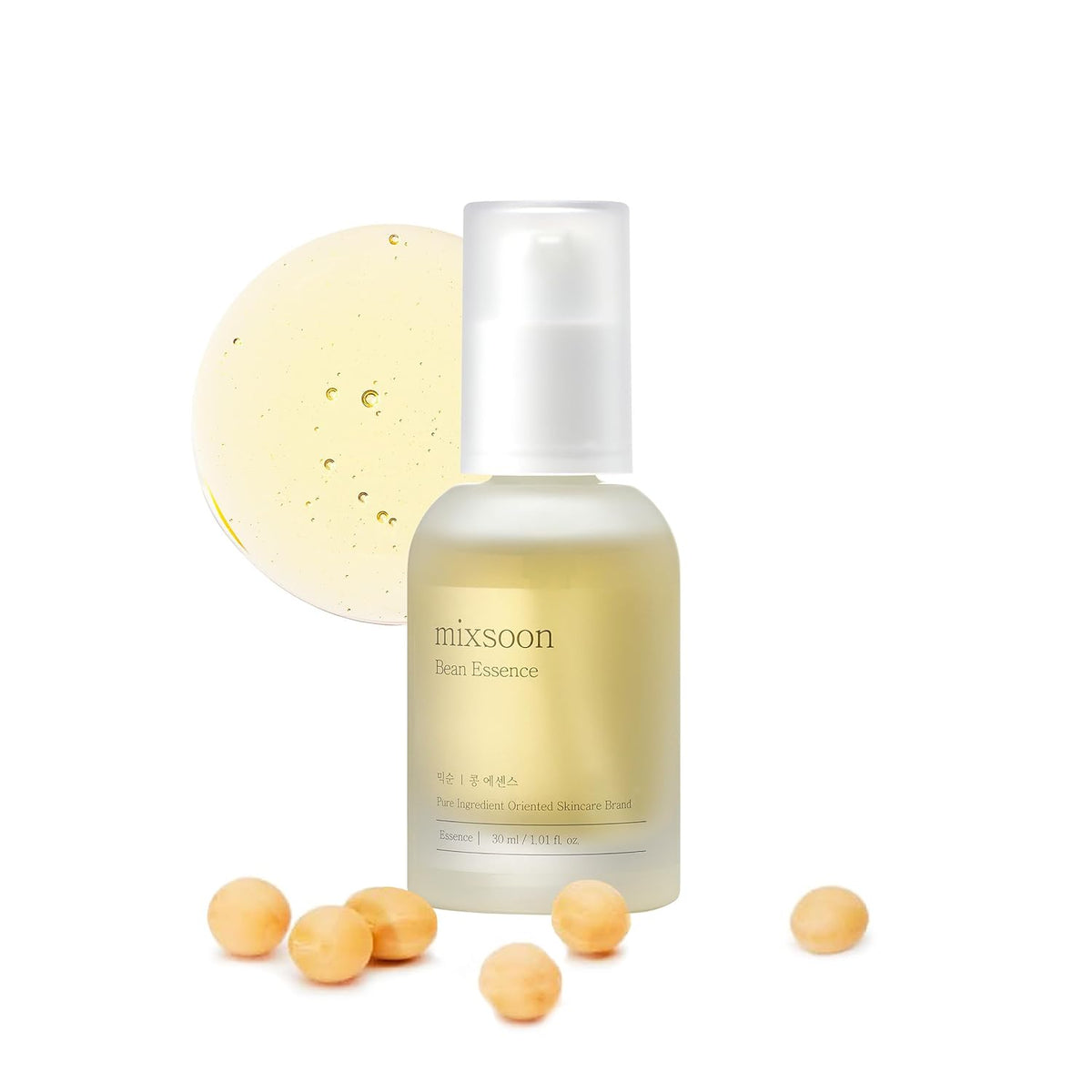 mixsoon Bean Essence 1.01 Fl.Oz. / 30ml (Pack of 1) Exfoliating Hydrating Korean Skin Care Hyaluronic Acid Serum Korean Glass Skin Care