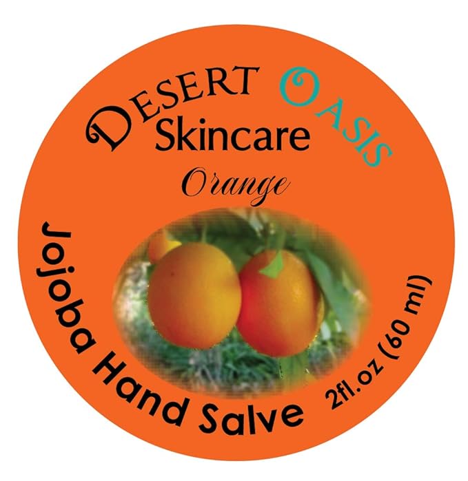 Orange Hand Salve with over 50% Jojoba Oil plus 2 Organic Orange Lip Balms with over 70% Jojoba Oil. 100% Natural. By Desert Oasis Skincare (1 fl oz/29 ml)