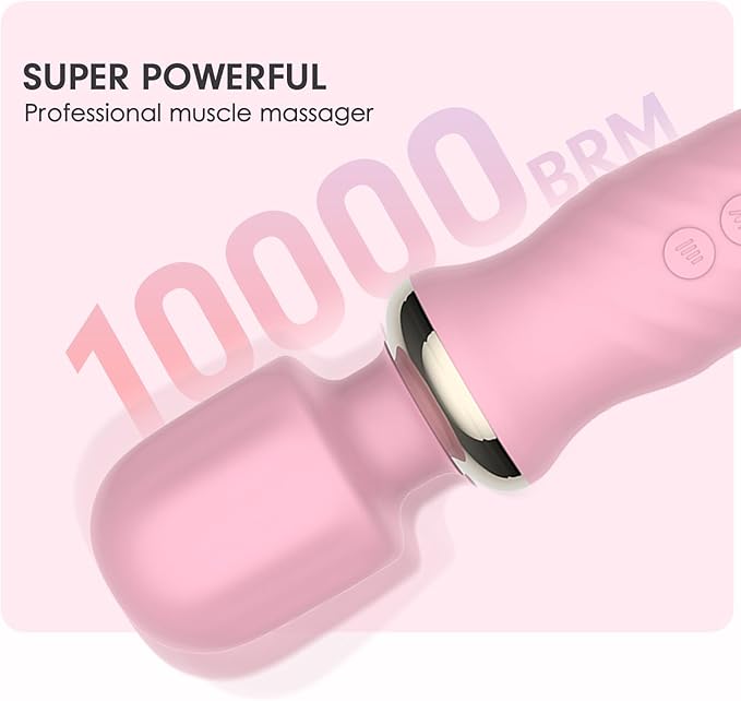 Portable Electric Travel Massager, Handheld Rechargeable Neck and Shoulder Muscle Home Massage Tool (Pink)