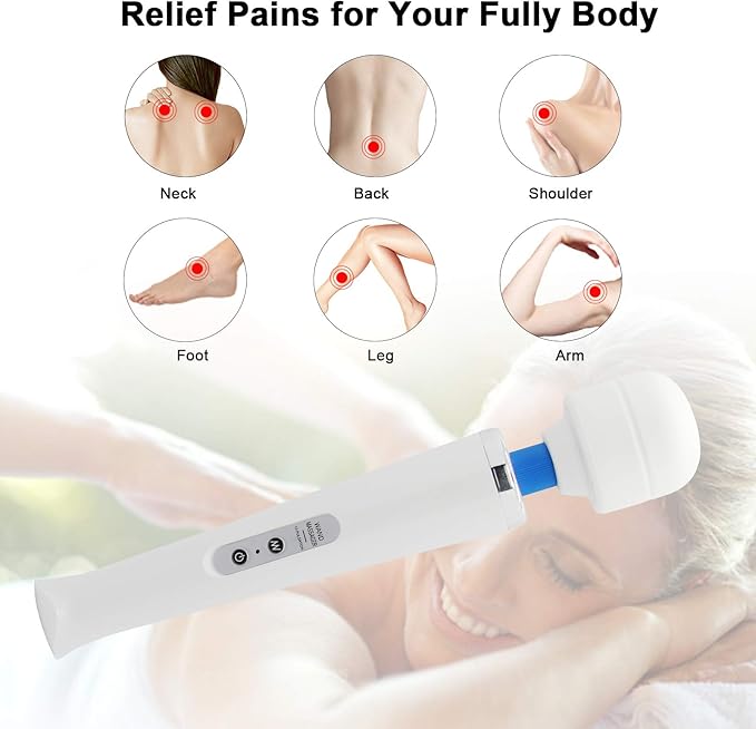 Cordless Hand Held Massager for Sore Muscles - Rechargeable Deep Tissue Percussion Wand, Neck Back & Shoulder Pain Relief, 10 Modes 5 Speeds, Portable & Wireless Electric Muscle Massagers