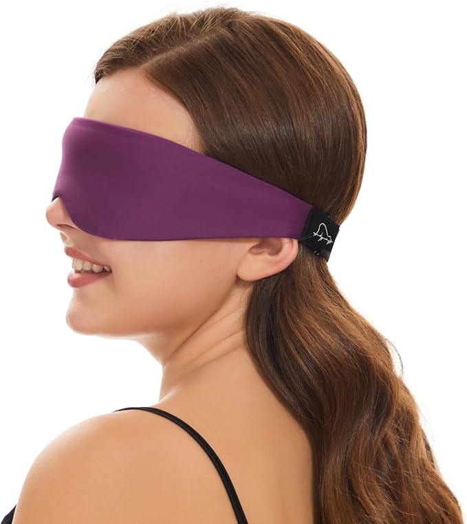ALASKA BEAR Sleep Mask for Side Sleepers Patented Design, Cup-Shaped and Extra-Soft, 100 Blackout Eye Mask Shades Cover for Men and Women Home or Travel, Machine Washable, Purple
