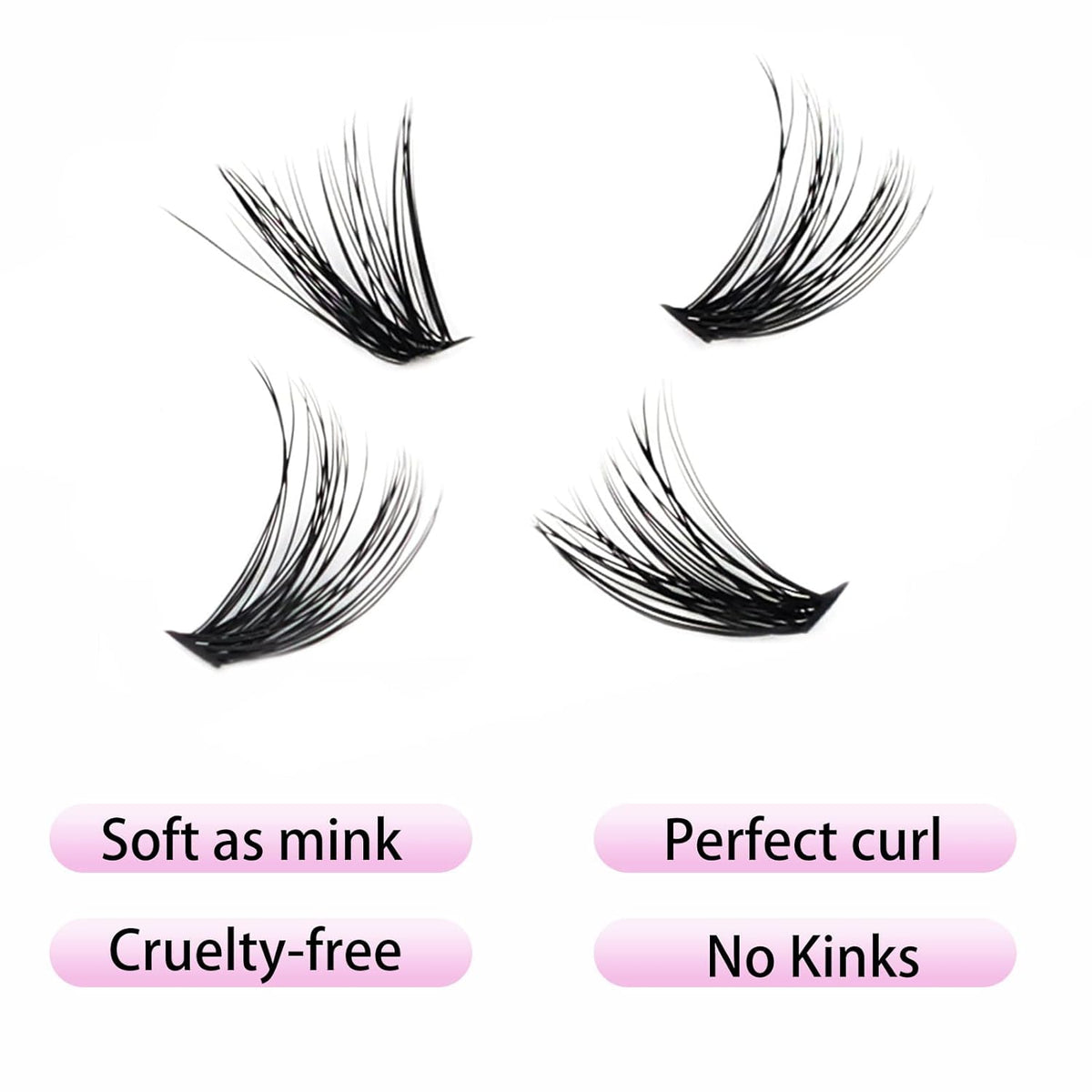 Lash Clusters LAUBESS Individual Lashes Waterproof Eyelash Clusters Mixed Tray Cluster Eyelash Extensions Soft Cluster Lashes for Beginners (40D-D-14)