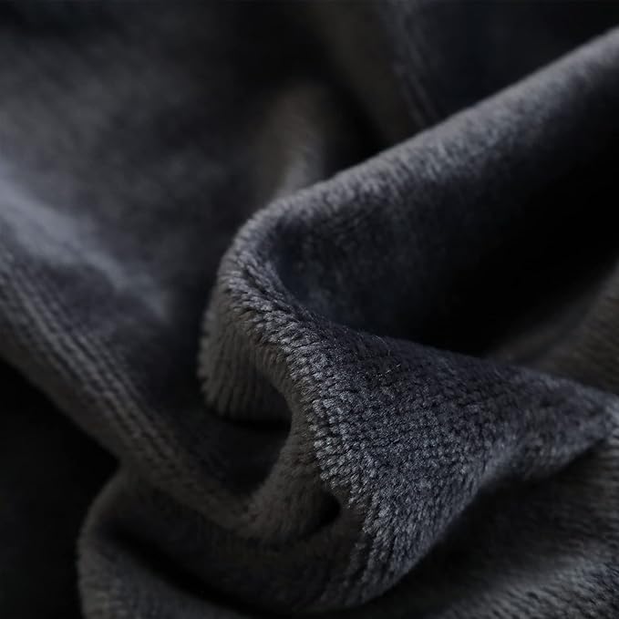SOCHOW Flannel Fleece Blanket Queen Size, All Season Lightweight Super Soft Cozy Blanket for Bed or Couch, Dark Grey, 90x90 inches