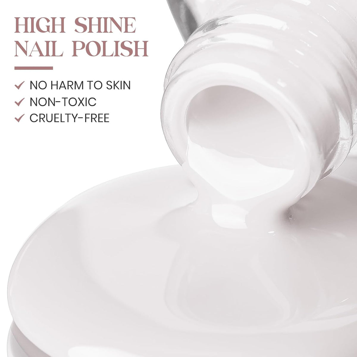 MIZHSE Quick Dry Nail Polish, Pink-White Nail Polish Non Gel Air Drying Fast, 15 ml Regular Nail Lacquer Glossy Finish Nail Art Manicure DIY Home