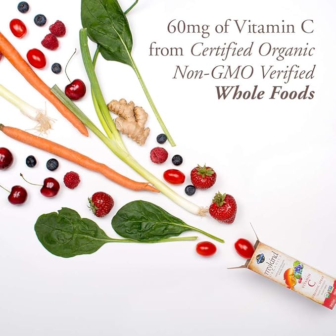 Garden of Life Organics Kids 120 Fruit Gummy Vitamins and Organics Vitamin C Spray for Kids & Adults, 2 fl oz