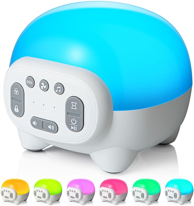 White Noise Sound Machines with 9 Colors Night Light – 42 Soothing Sounds and Sleep White Noise Machine Rechargeable 3 Timers Adjustable Brightness Memory Function for Adults Kids Baby