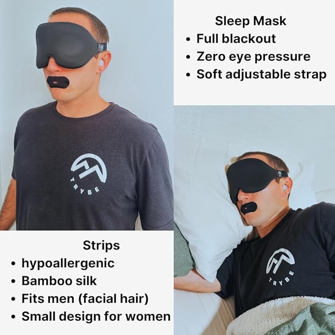 Sleep Kit, Sleep Mask, Ear Plugs, Nose Strips, and Light Covers for Travel. Sleep kit Bag and Breath and Sleep Guide for Travel, Hotels, Camping or Home (Sleep Kit) (Sleep Kit)