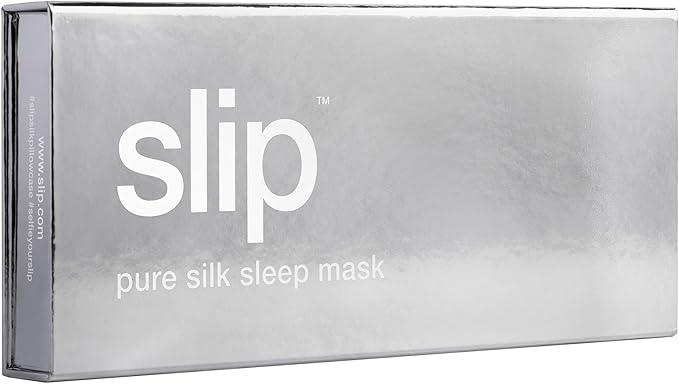 slip Pure Silk Sleep Mask - 100% Pure 22 Momme Mulberry Silk Eye Mask - Comfortable Sleeping Mask with Elastic Band + Pure Silk Filler and Internal Liner, Silver