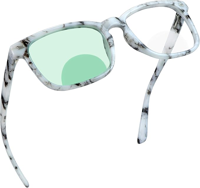 YEIN Bifocal Reading Glasses with Blue Light Blocking Lenses, Bifocal Reader for Women and Men, Vintage Square frame with Spring Hinge (+0.50/+2.50 magnification)
