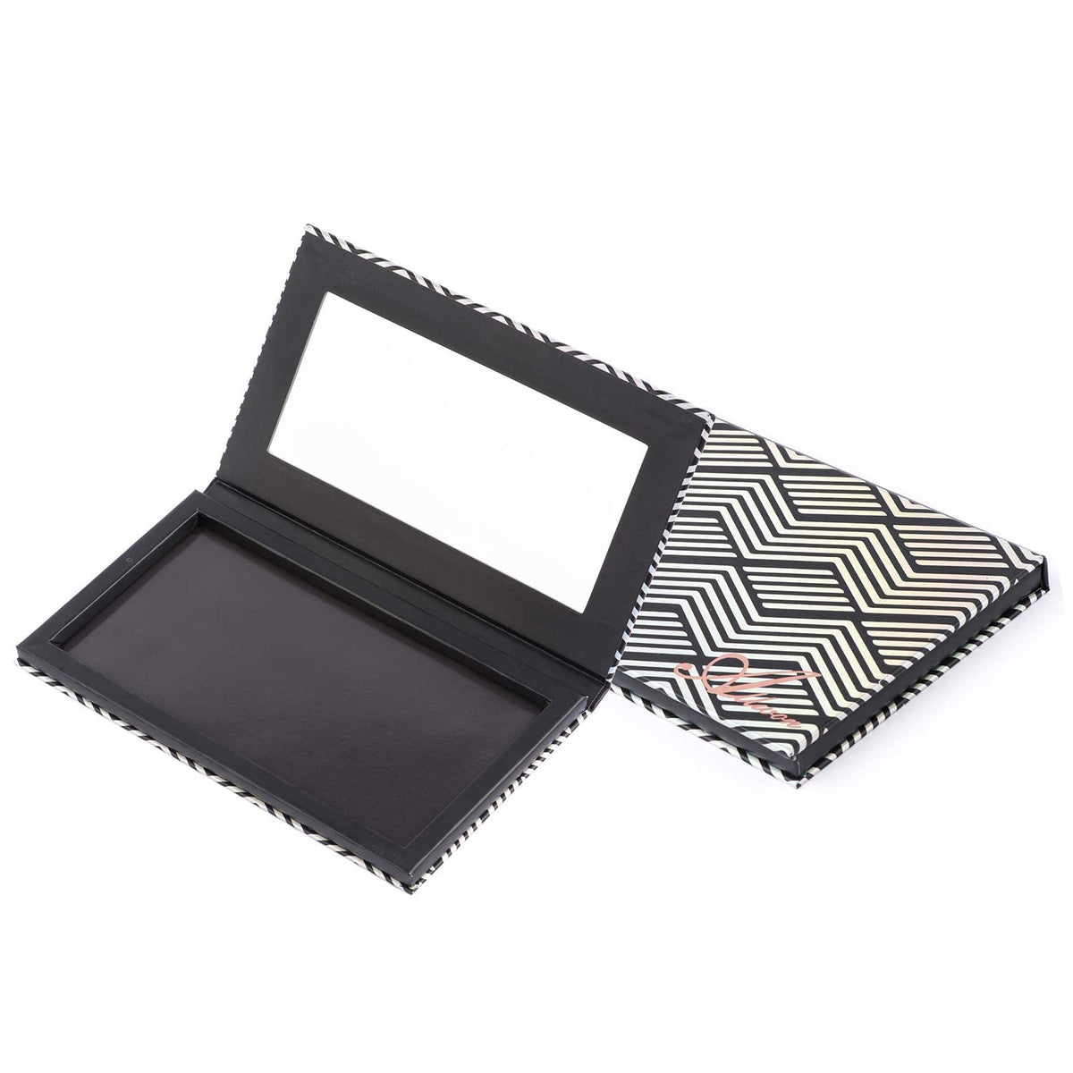 Magnetic Palette Black Empty Makeup Palette with Mirror and 20Pcs Adhesive Empty Palette Metal Stickers for Eyeshadow Lipstick Blush Powder