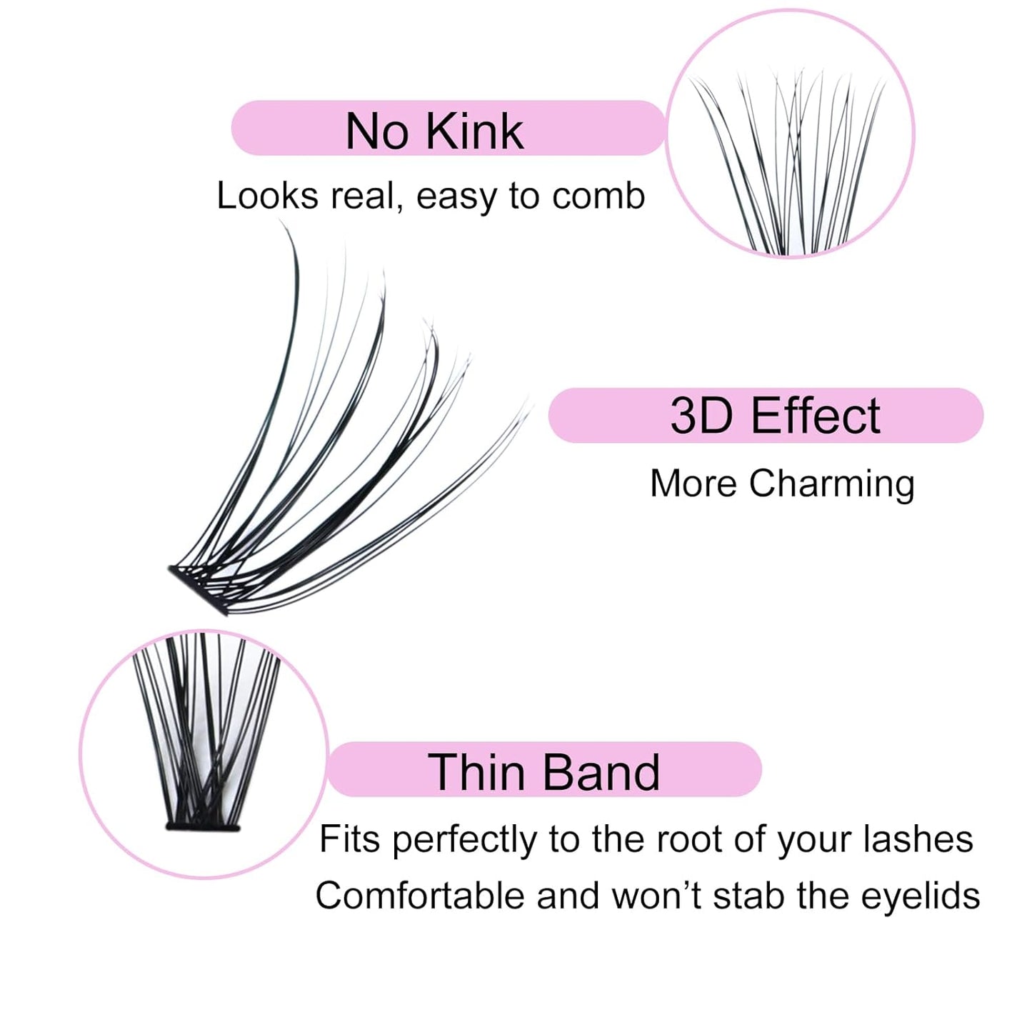 Lash Clusters LAUBESS Individual Lashes Waterproof Eyelash Clusters Mixed Tray Cluster Eyelash Extensions Soft Cluster Lashes for Beginners(20D-0.07C-14-18)