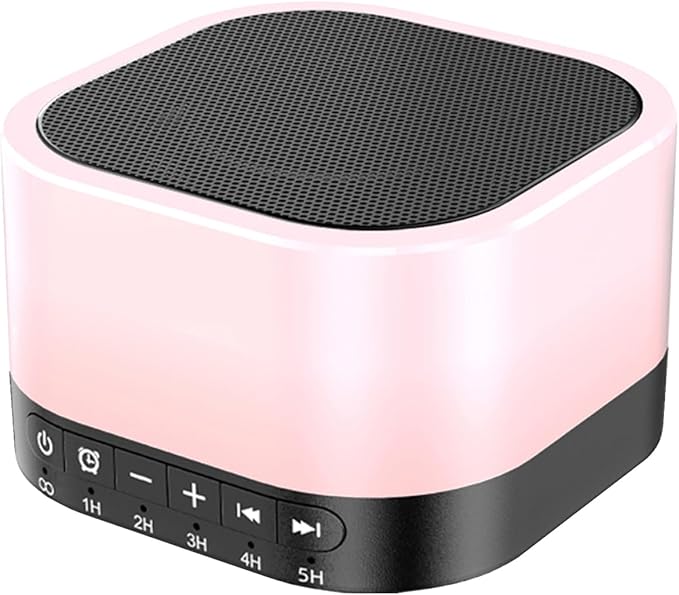 SleeZOO Sound Machine White Noise Machine with 25 Soothing Sounds 12 Colors Light with 10 Adjustable Levels 32 Adjustable Volumes 5 Timers Portable Sleep Machine for Adults Kids Baby (Black)