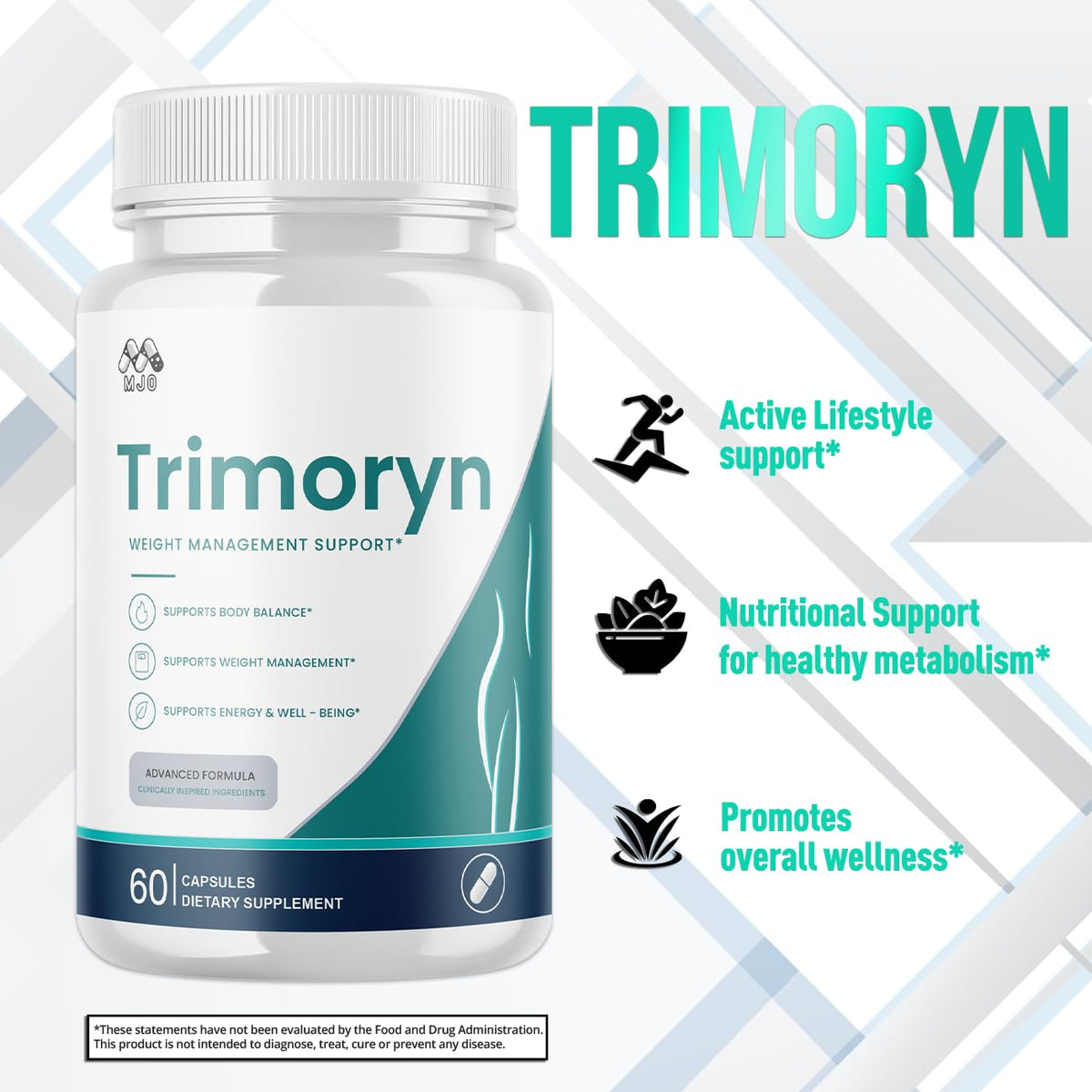 Trimoryn Capsules, Official Trimoryn Pills with All Natural Ingredients, Advanced Trimorin Wellness Support Supplement, Maximum Strength Healthy Lifestyle Vitamins for Women and Men (60 Capsules)