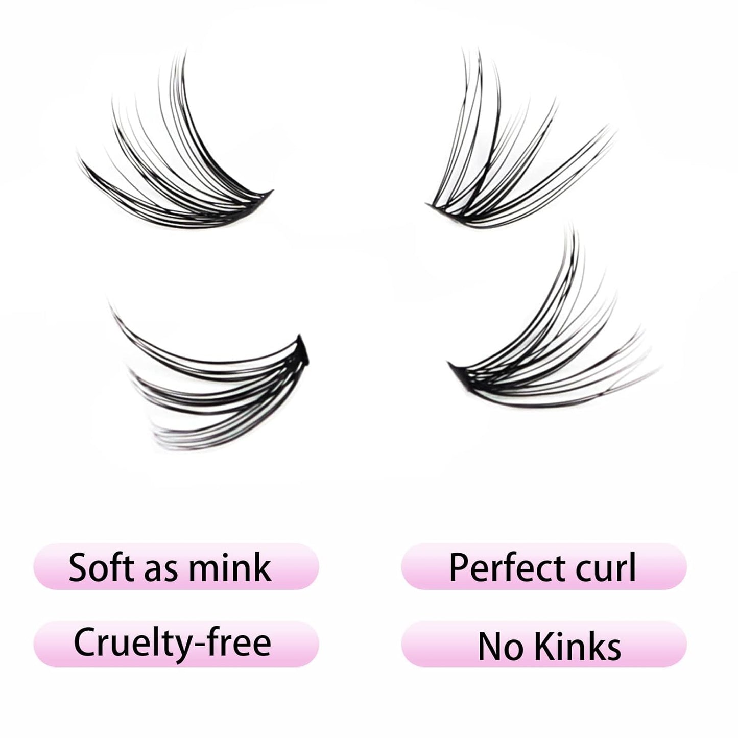 Lash Clusters LAUBESS Individual Lashes Waterproof Eyelash Clusters Mixed Tray Cluster Eyelash Extensions Soft Cluster Lashes for Beginners(30D-0.07D-9-16)