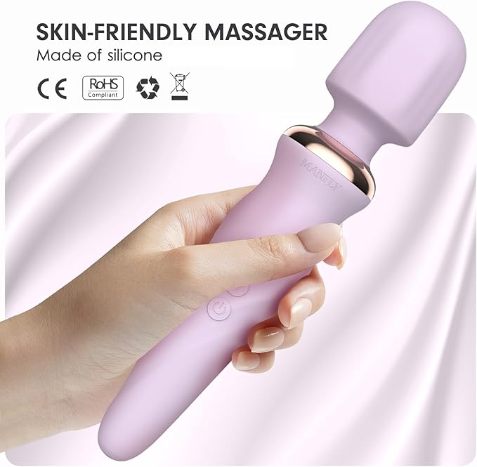Portable Electric Travel Massager, Handheld Rechargeable Neck and Shoulder Muscle Home Massage Tool (Purple)