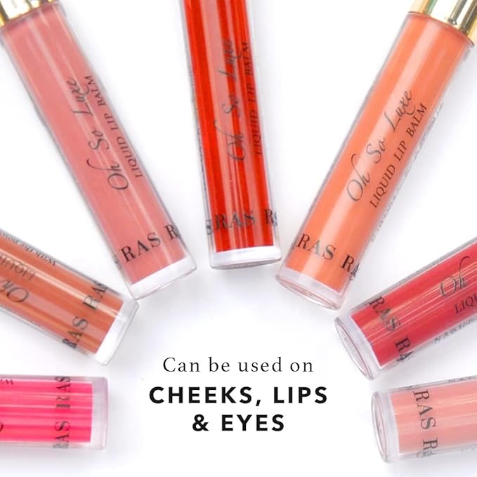 RAS Luxury Oils, Liquid Tinted Lip Glow Oil, Hydrates & Combats Dryness, Soft Lip Balm - Set of 4