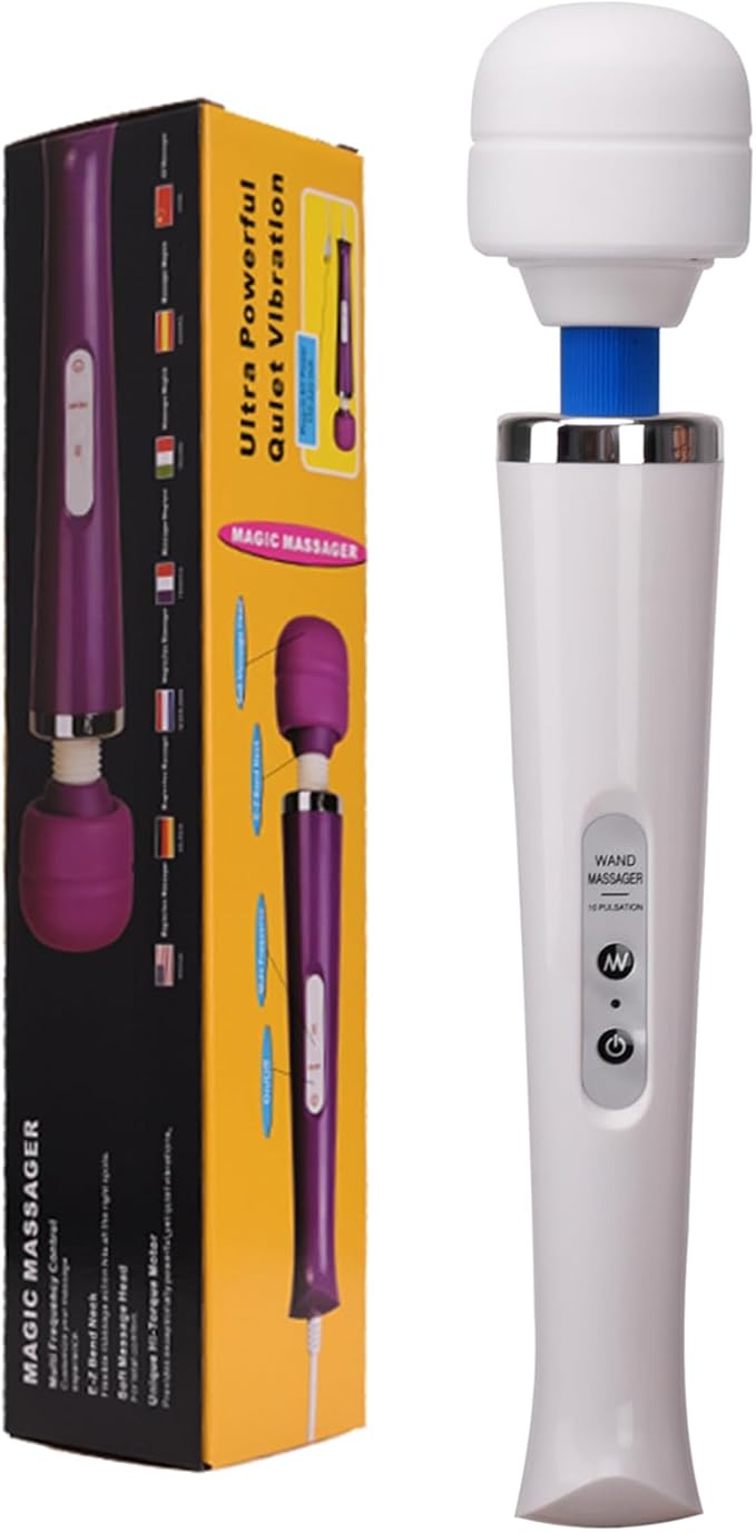 Cordless Hand Held Massager for Sore Muscles - Rechargeable Deep Tissue Percussion Wand, Neck Back & Shoulder Pain Relief, 10 Modes 5 Speeds, Portable & Wireless Electric Muscle Massagers
