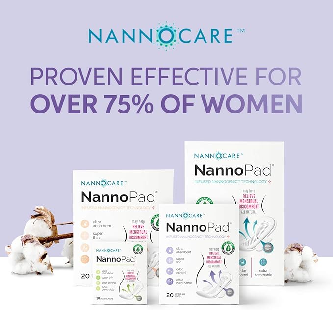 Regular Pads for Women - Nannocare Certified Organic Cotton Pads - Pads with Wings - Feminine Hygiene Products - 20 Sanitary Pads for Women - Feminine Pads (20 Count (Pack of 1))