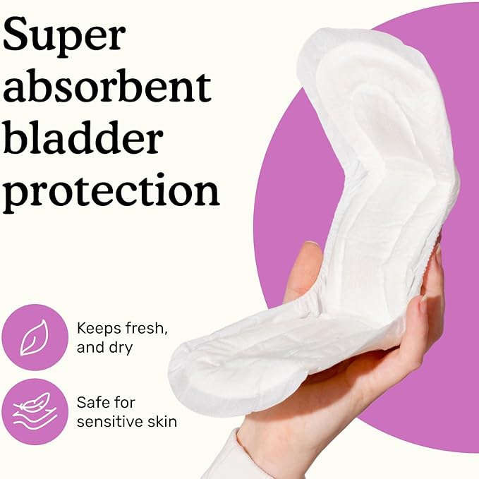 Because Incontinence Pads for Women - Maximum Absorbency, Postpartum Liners, Up to 100% Leak-Free Protection, Discreet Protection for Bladder Leaks, 6 Packs of 20 Count (120 Total)