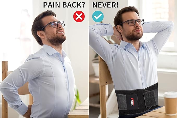FEATOL Back Brace for Lower Back Pain, Breathable Back Support Belt for Women & Men with Lumbar Pad, Lumbar Support Belt for Heavy Lifting & Work, Sciatica, Scoliosis 3XL (Waist Size:54''-63'')