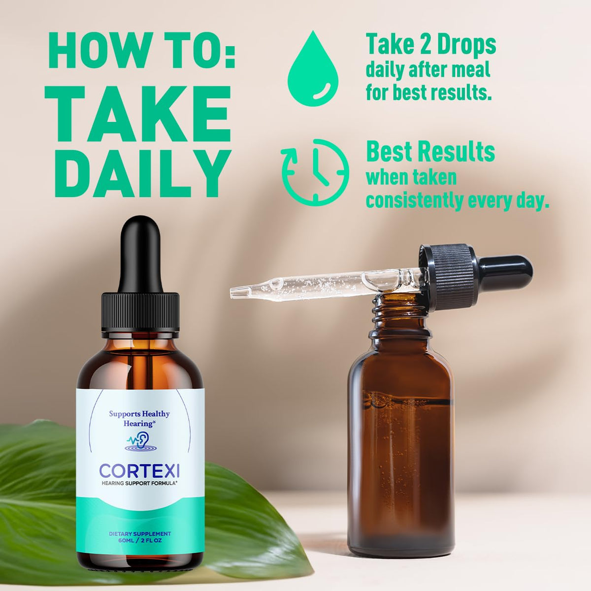 Cortexi Drops, Cortexi Ear Health Support with All Natural Ingredients, Advanced Formula Health and Wellness Support Supplement with Maximum Strength Multivitamins Hearing Support (30 Servings)