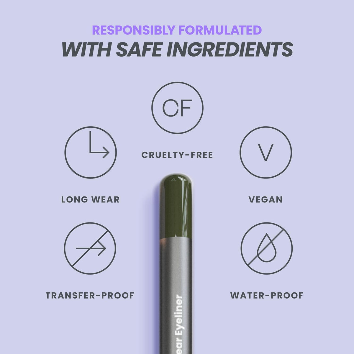 Wonderskin 1440 Longwear Green Eyeliner Pencil with Sharpener - Waterproof, Sharpenable Eyeliner Pencil & Smudge Proof Green Eye Liner Pencils (Olive)