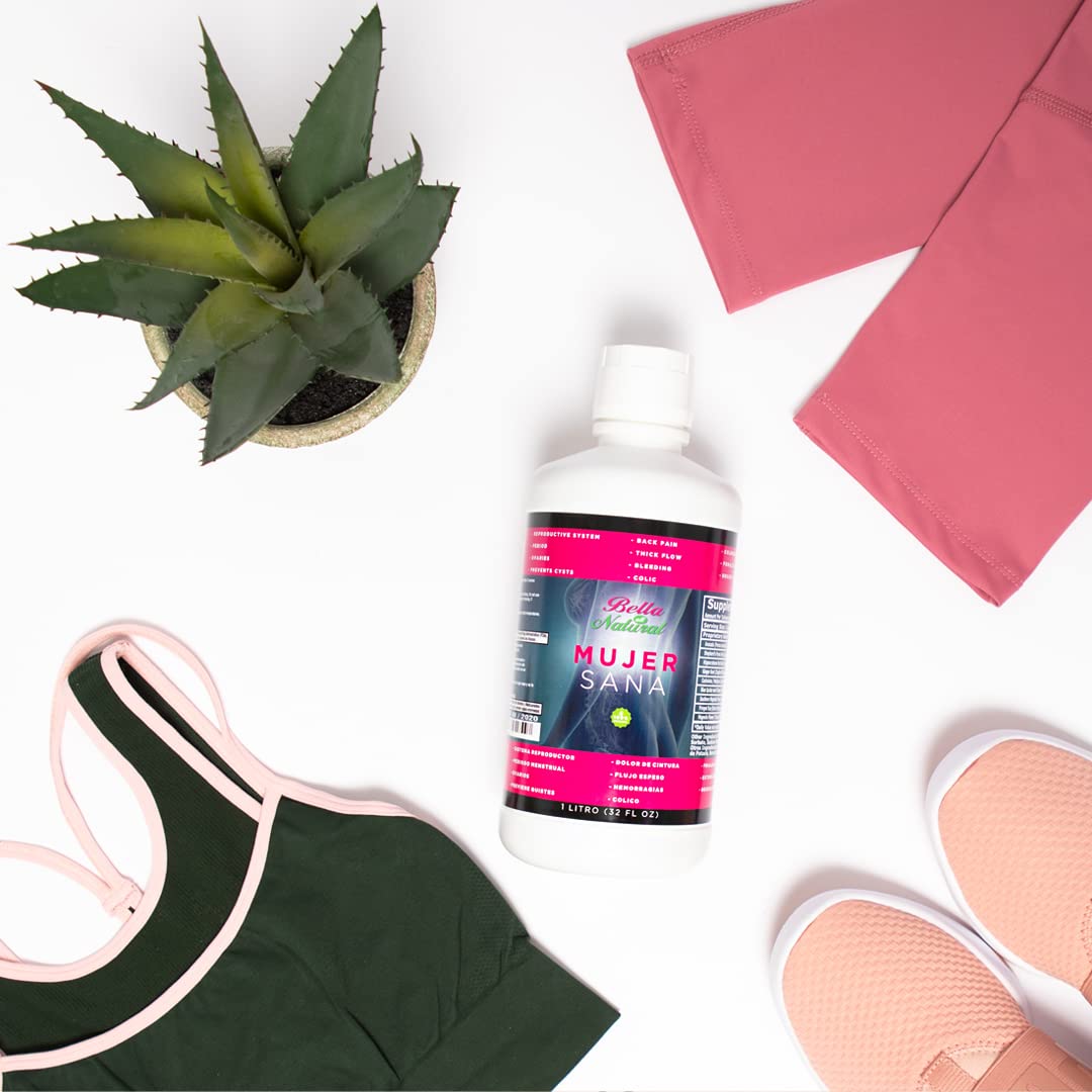 Bella All Natural Mujer Sana Healthy Woman, Hormonal imbalance, PCOS, Period Cramps - 1 Liter