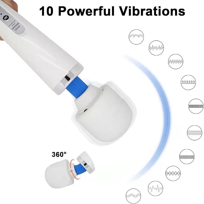 Cordless Hand Held Massager for Sore Muscles - Rechargeable Deep Tissue Percussion Wand, Neck Back & Shoulder Pain Relief, 10 Modes 5 Speeds, Portable & Wireless Electric Muscle Massagers